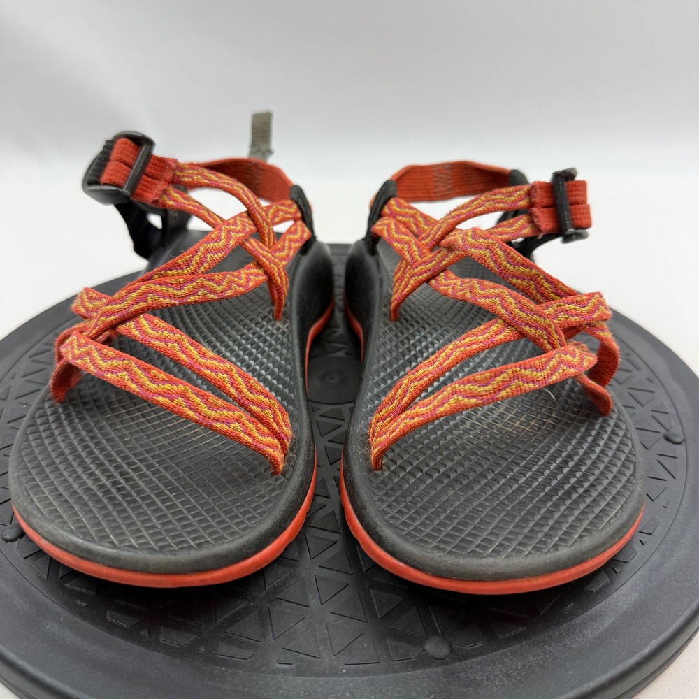 Chaco Kids Z1 Ecotread Sport Sandals Orange Black Chevron Size 3 Big Kids - Picture 4 of 10